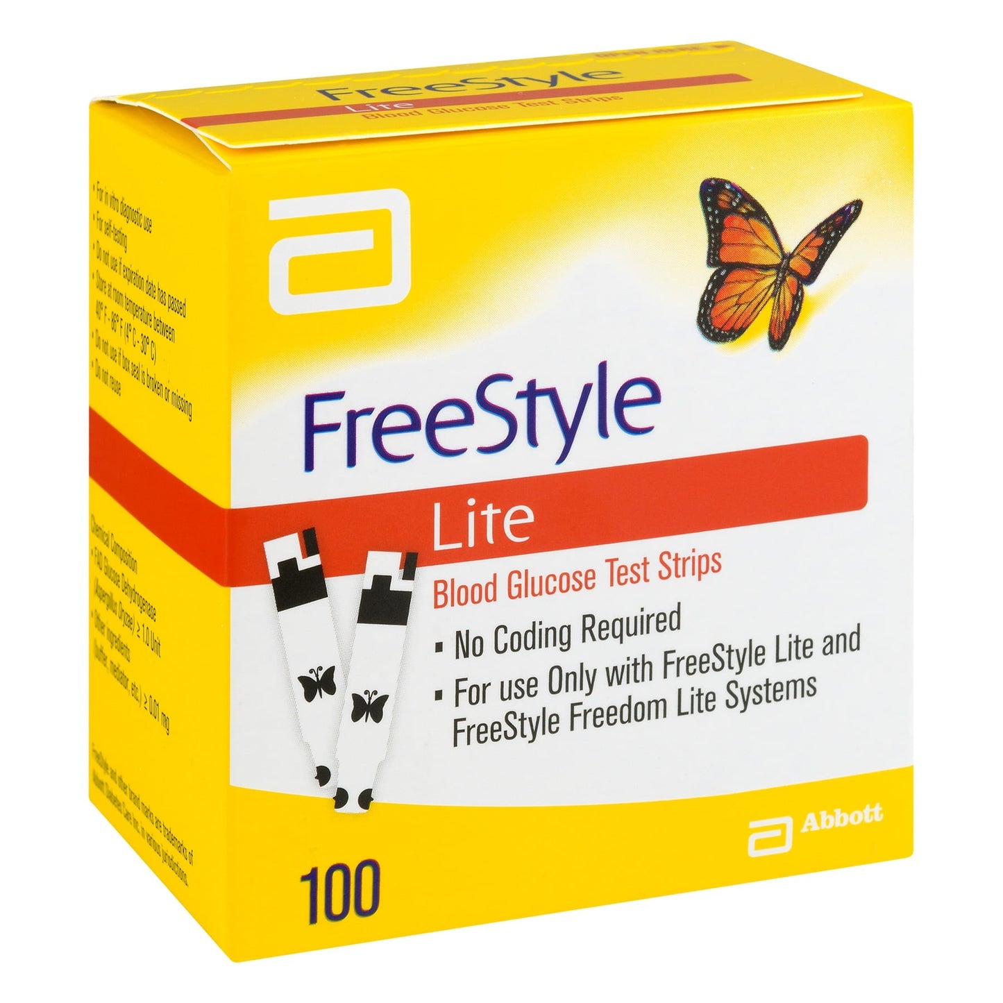 Freestyle Lite Glucose Strips 100 Count