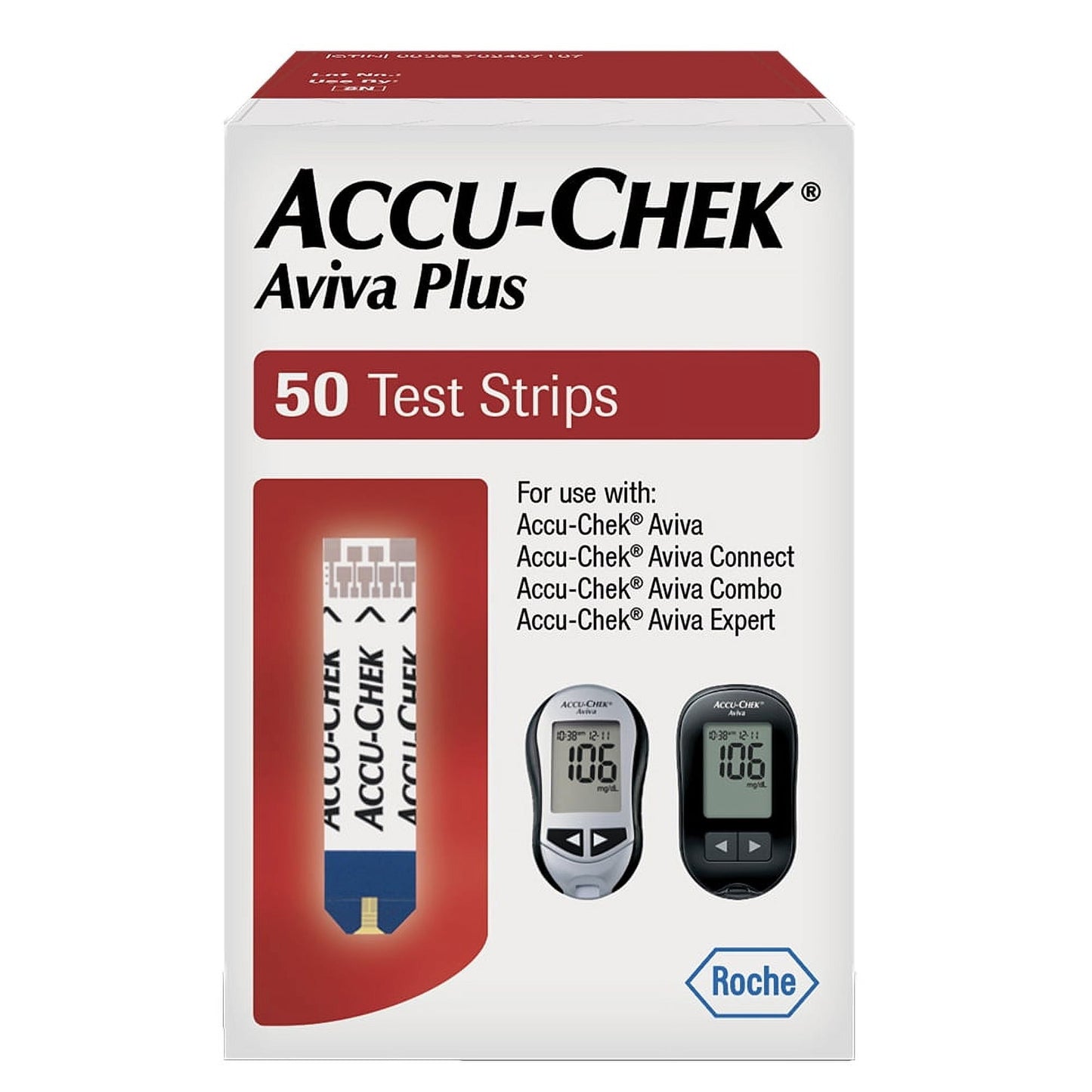 Accu Chek Aviva Plus Glucose Test Strips 50 Count